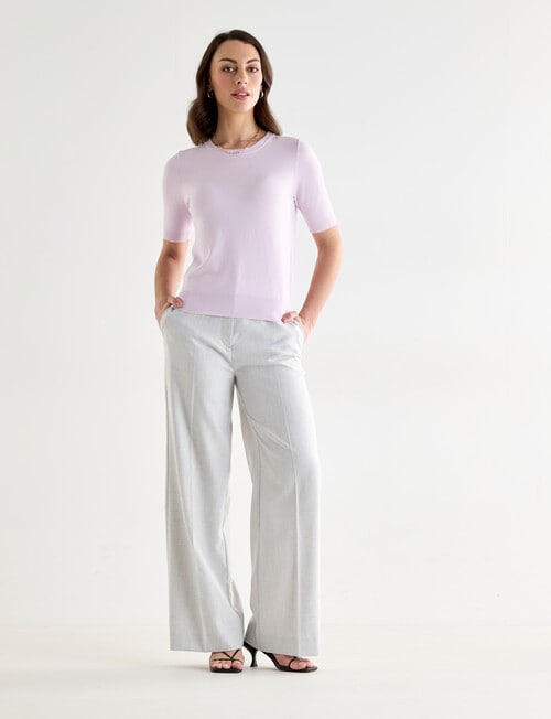 Oliver Black Short Sleeve Knit Jumper, Lilac product photo View 03 L