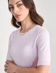 Oliver Black Short Sleeve Knit Jumper, Lilac product photo View 04 S