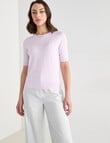 Oliver Black Short Sleeve Knit Jumper, Lilac product photo View 05 S