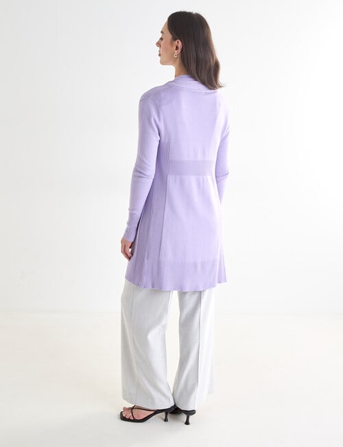 Oliver Black Longline Cardigan, Lilac product photo View 02 L