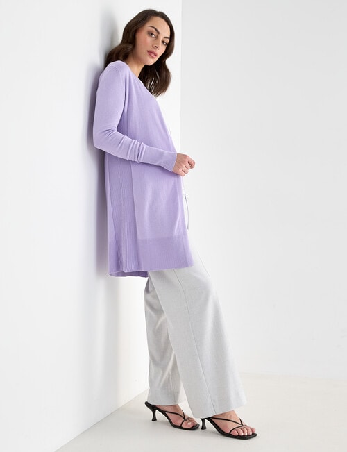 Oliver Black Longline Cardigan, Lilac product photo View 03 L