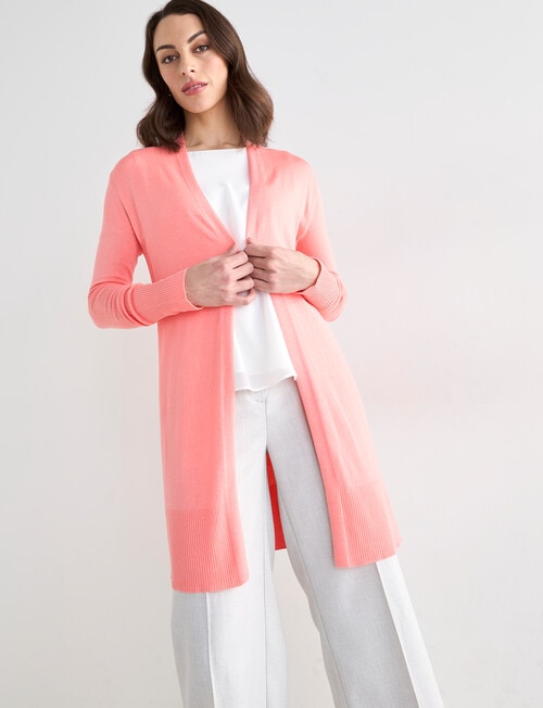 Oliver Black Longline Cardigan, Coral product photo