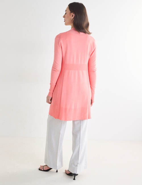 Oliver Black Longline Cardigan, Coral product photo View 02 L