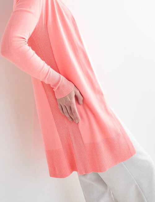 Oliver Black Longline Cardigan, Coral product photo View 04 L