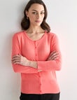 Oliver Black Crew Neck Cardigan, Petal product photo