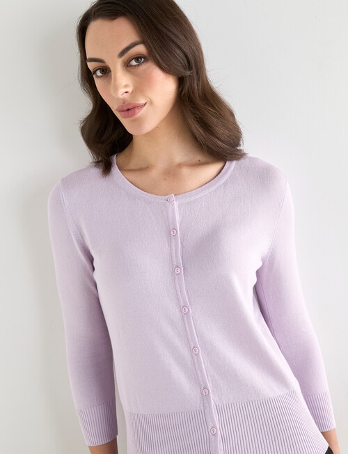 Oliver Black Crew Neck Cardigan, Lilac product photo