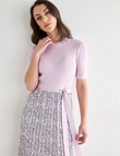 Oliver Black Pleated Dress, Lilac Print product photo