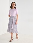 Oliver Black Pleated Dress, Lilac Print product photo View 03 S