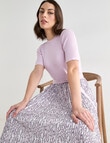 Oliver Black Pleated Dress, Lilac Print product photo View 07 S