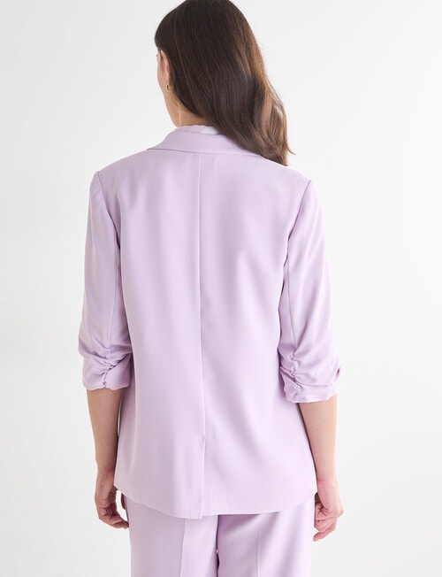 Oliver Black Ruched Sleeve Jacket, Lilac product photo View 02 L