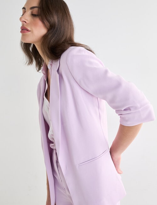 Oliver Black Ruched Sleeve Jacket, Lilac product photo View 04 L