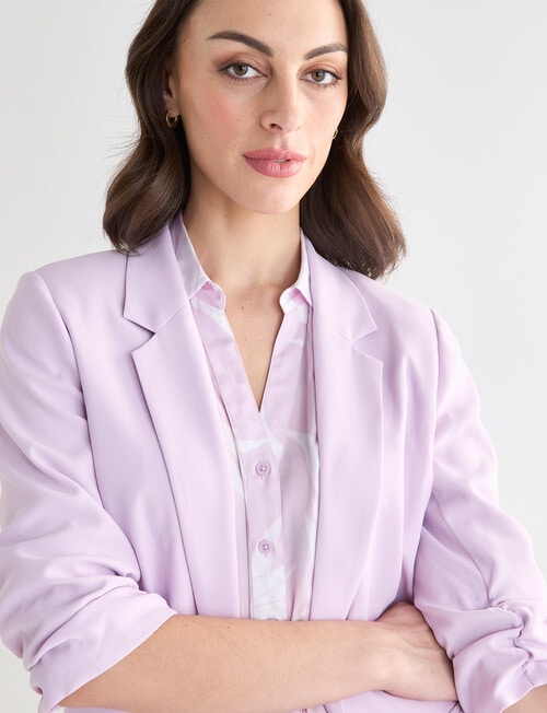 Oliver Black Ruched Sleeve Jacket, Lilac product photo View 05 L
