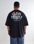 Tarnish King Size Oversize Tee St Tropez, Black product photo View 02 S