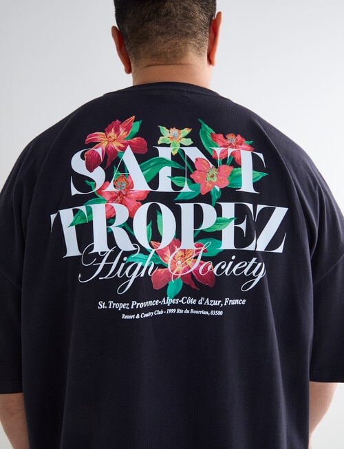 Tarnish King Size Oversize Tee St Tropez, Black product photo View 04 L