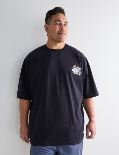 Tarnish King Size Oversize Tee St Tropez, Black product photo View 05 L