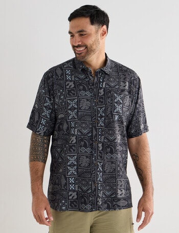 Kauri Trail Viscose Print Short Sleeve Shirt, Multi, Size M product photo