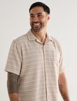 Kauri Trail Textured Stripe Short Sleeve Shirt, Natural product photo