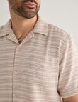 Kauri Trail Textured Stripe Short Sleeve Shirt, Natural product photo View 05 S