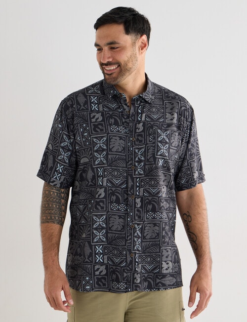 Kauri Trail Viscose Print Short Sleeve Shirt, Multi product photo