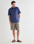 Chisel Cotton Textured Short Sleeve Shirt, Denim Blue product photo View 03 S