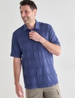Chisel Cotton Textured Short Sleeve Shirt, Denim Blue product photo View 05 S