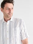 Chisel Vertical Stripe Short Sleeve Shirt, Natural product photo