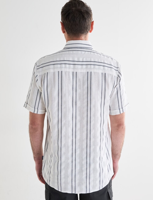 Chisel Vertical Stripe Short Sleeve Shirt, Natural product photo View 02 L