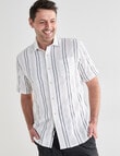 Chisel Vertical Stripe Short Sleeve Shirt, Natural product photo View 06 S