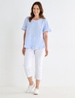 Ella J Gingham Ruffle Hem Top, Blue product photo View 03 S