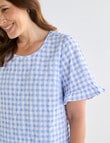 Ella J Gingham Ruffle Hem Top, Blue product photo View 04 S