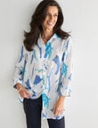 Ella J Painter Print Longline Shirt, White product photo