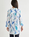 Ella J Painter Print Longline Shirt, White product photo View 02 S