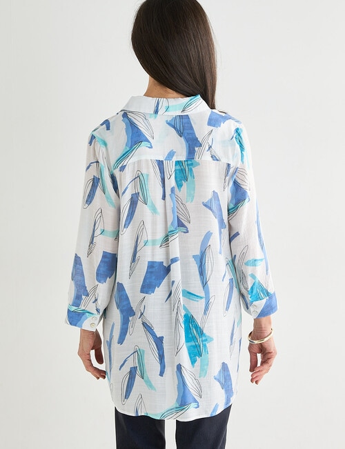 Ella J Painter Print Longline Shirt, White product photo View 02 L
