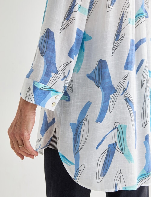 Ella J Painter Print Longline Shirt, White product photo View 09 L