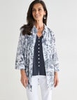Ella J Sketch Print Longline Shirt, White product photo View 05 S