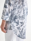 Ella J Sketch Print Longline Shirt, White product photo View 07 S