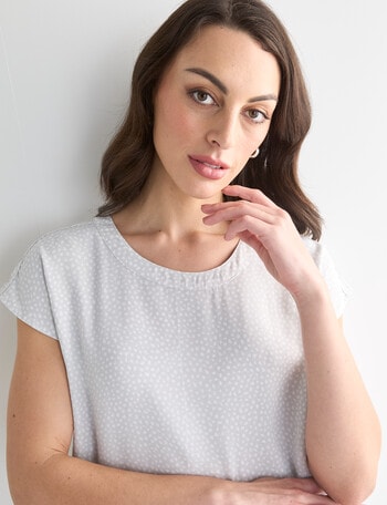 Oliver Black Overlay Top, Silver & Ivory Pebble product photo