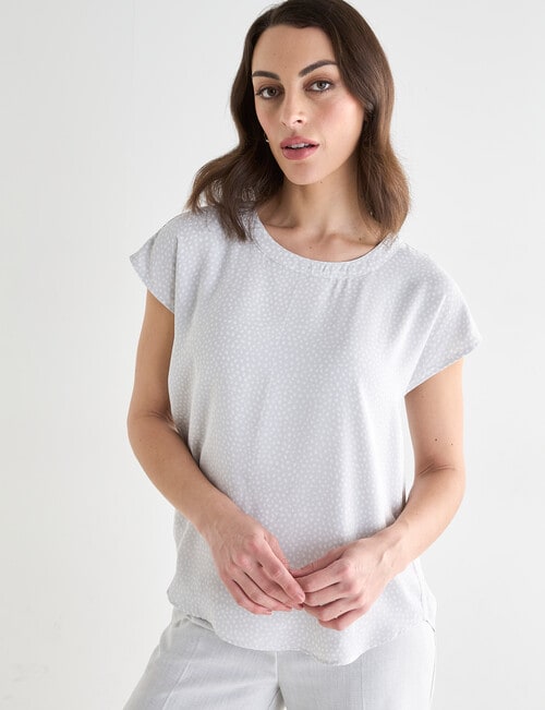 Oliver Black Overlay Top, Silver & Ivory Pebble product photo View 05 L