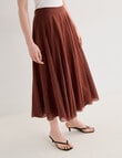 State of play Sorcha Panelled Midi Skirt, Brandy product photo View 03 S