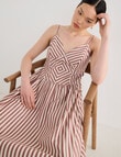 State of play Rhiannon Stripe Paneled Midi Dress, Brandy product photo