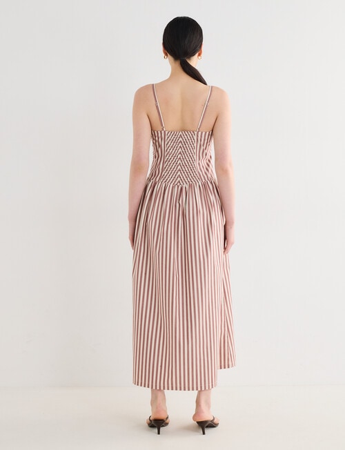 State of play Rhiannon Stripe Paneled Midi Dress, Brandy product photo View 02 L