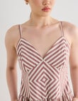 State of play Rhiannon Stripe Paneled Midi Dress, Brandy product photo View 05 S