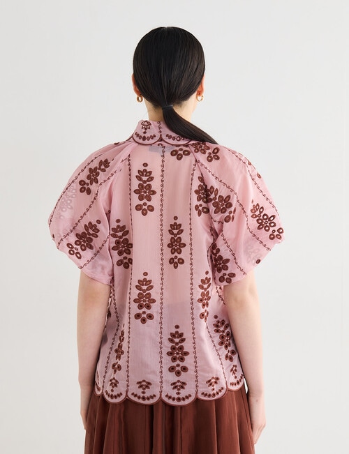 State of play Malina Embroidered Blouse, Mauve product photo View 02 L