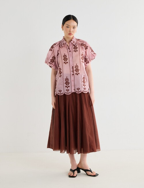 State of play Malina Embroidered Blouse, Mauve product photo View 03 L