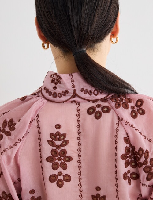 State of play Malina Embroidered Blouse, Mauve product photo View 07 L