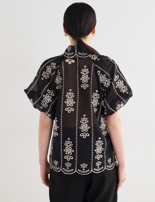 State of play Malina Embroidered Blouse, Black product photo View 02 L