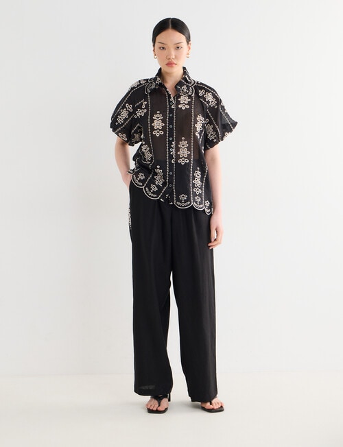 State of play Malina Embroidered Blouse, Black product photo View 03 L