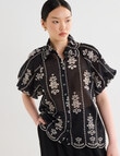 State of play Malina Embroidered Blouse, Black product photo View 04 S