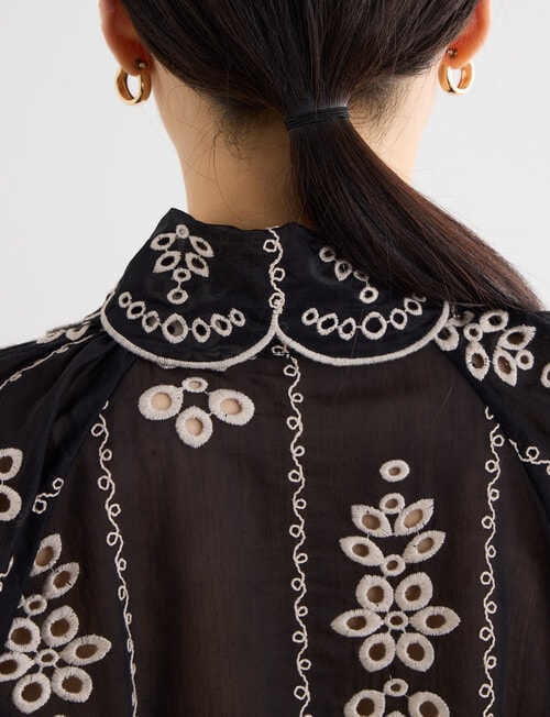State of play Malina Embroidered Blouse, Black product photo View 06 L