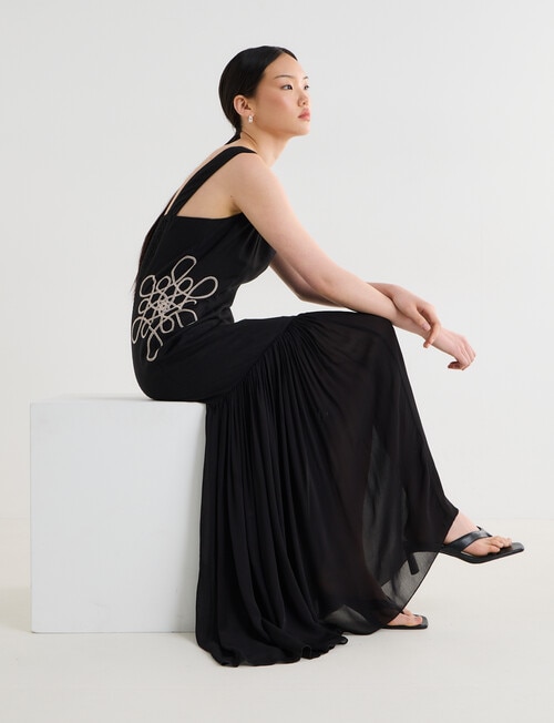 State of play Onyx Embroidered Dress, Black product photo